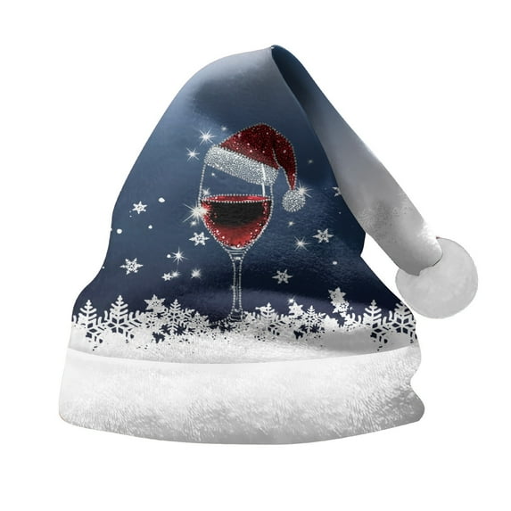 JIKNTTR Santa Hat For Adult Kids Christmas Hats Fashion Cute Graphic Hat Comfy Funny Print Xmas Holiday Hat Classic Santa Hat for Xmas