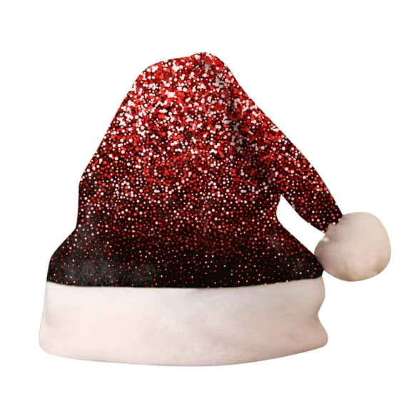 JIKNTTR Sequin Santa Hat For Adults Children With Shiny Sequin And Fluffy Pompom Party Hat For New Year Xmas Festival Hats Xmas Hat for Christmas