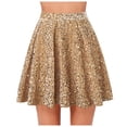 thumbnail image 1 of JIKNTTR Sequin Skirts For Women Fashion High Waist Pleated Skirt Holiday Party Sequin Skirt Flowy Shiny Glitter Mini Short Skirts Party Tennis Skirt, 1 of 7