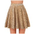 thumbnail image 1 of JIKNTTR Sequin Skirts For Women Fashion High Waist Pleated Skirt Holiday Party Sequin Skirt Flowy Shiny Glitter Mini Short Skirts Versatile Skirt, 1 of 7