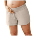 thumbnail image 1 of JIKNTTR Shorts For Women Comfortable Women's Maternity Cotton Shorts Drawstring Elastic Waist Shorts With Pockets Summer Beach Casual Shorts Summer Trendy Drawstring Vacation Clothes, 1 of 5