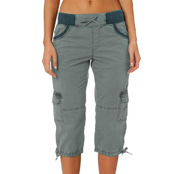 JIKNTTR Shorts For Women Summer Pocket Trousers Outdoor Casual Sports Cropped Pants Overalls Thin Loose Cargo Shorts Summer Athletic Shorts Comfy Shorts