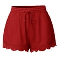 thumbnail image 1 of JIKNTTR Soft Comfy Activewear Lounge Shorts For Women Summer Fashion Lace Plus Size Loose Fit Drawstring Shorts Yoga Sport Pants Trousers Hot Pants Summer Hot Pants with Pockets Versatile, 1 of 3