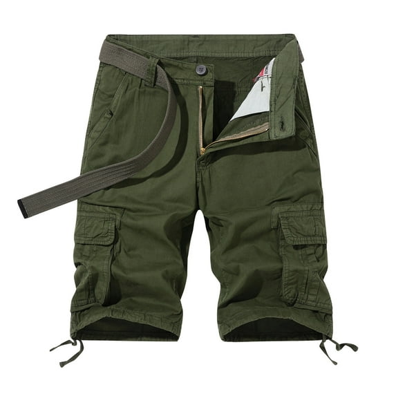 JIKNTTR Summer New Mens Shorts Multi Pocket Casual Loose Fashion Handsome Cargo Shorts Trendy Stretch Cargo Short