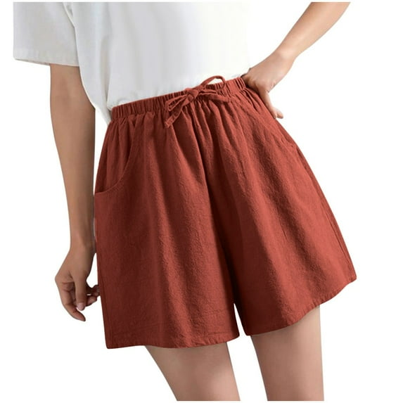 JIKNTTR Trendy Casual Shorts For Women High Wide Casual Leg Shorts Waist Loose Thin Pants Women's Hiking Cargo Shorts