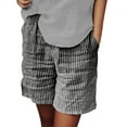 thumbnail image 1 of JIKNTTR Trendy Casual Shorts For Women Summer Shorts Casual Stripe Cotton Printing Straight Leg Pants Thin Shorts For Woman Short Pants Yoga Lounge Active Workout Running Shorts, 1 of 5