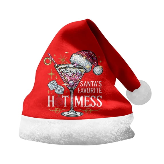 JIKNTTR Unisex Christmas Santa's Favorite Cute Graphic Hat Funny Christmas Print Hat Cute Santa Hat Xmas Holiday Hat Trendy Holiday Party Hats