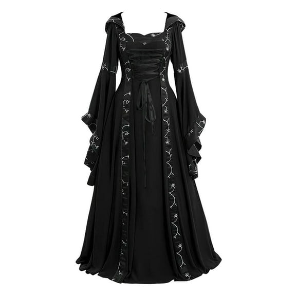 JIKNTTR Victorian Ball Gown Dress Dress for Women Long Sleeve Floral Dress Trendy Clothes