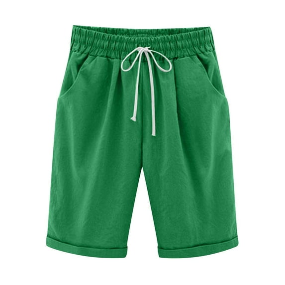 JIKNTTR Women Casual Shorts Drawstring Comfy Elastic Waist Shorts Women Summer Pants Plus Size High Waisted Beach Short Pants With Pocket Summer Hot Pants with Pockets Versatile