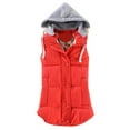 thumbnail image 1 of JIKNTTR Women Jacket Casual Slim Sleeveless Quilted Removable Hooded Winter Vest Coat Simple Jackets Commuting Work, 1 of 5