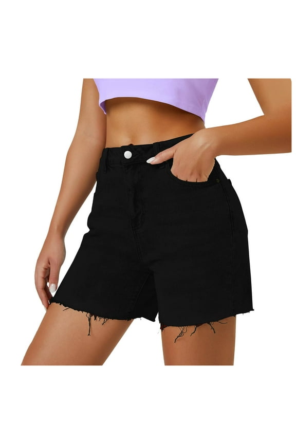 Women Jorts Jeans Shorts Womens High Waist Jean Shorts Wide Straight Leg Microelastic Long Denim Mom Shorts Summer Casual Shorts