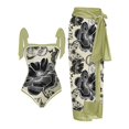 thumbnail image 1 of JIKNTTR Women Swimsuit One Piece Bathing Suit 1 Piece Swimwear+1 Piece Cover Up Vintage Print Monokini Bikini Swimsuits Two Piece Tankini Set High Waisted Monokini Bathing Suit, 1 of 4