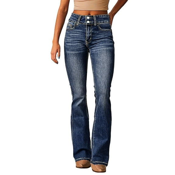 JIKNTTR Women's 2025 Summer Pants Women Fashion Retro Stretch Jeans High Waist Casual Pants Beach Vacation Outfits