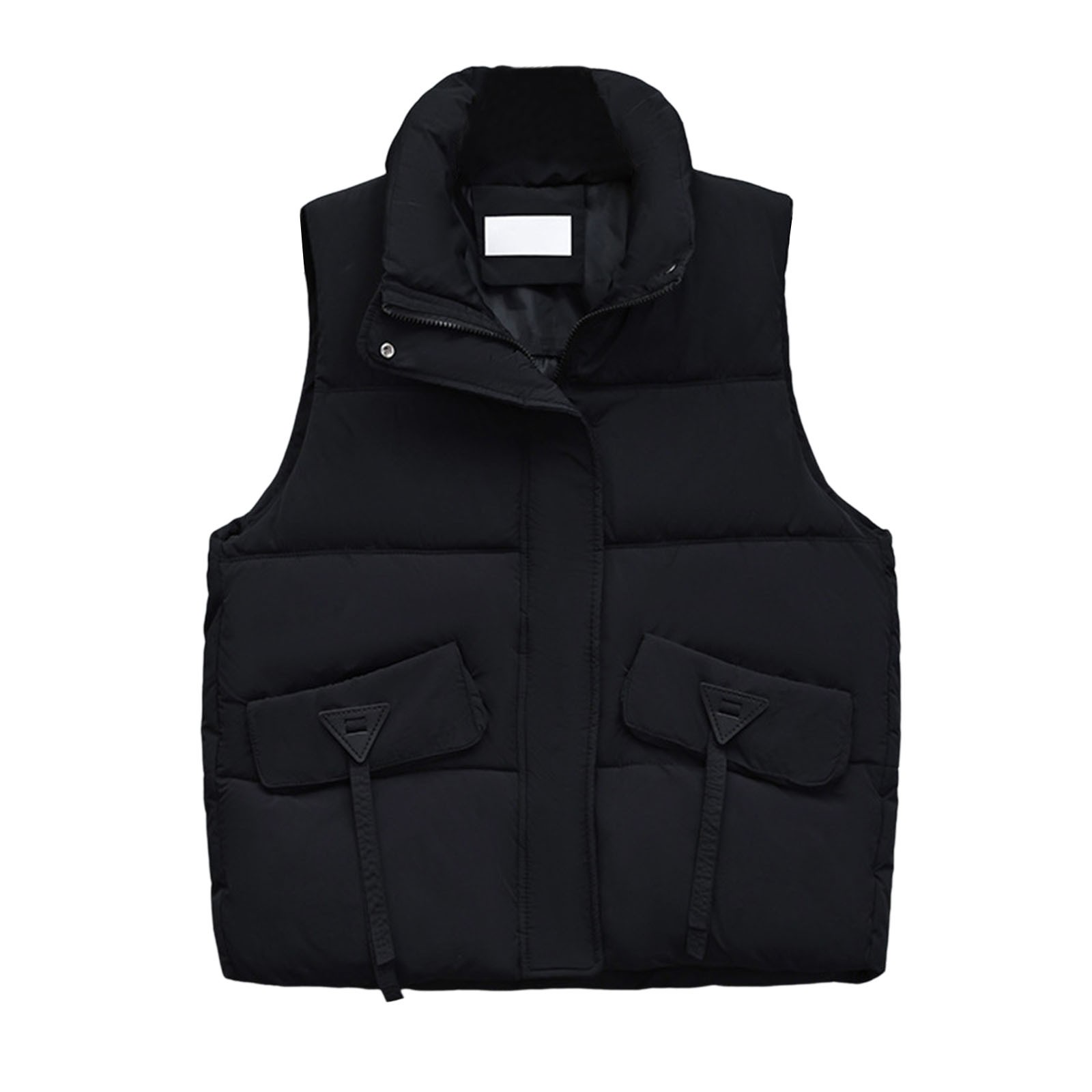 JIKNTTR Women's Cropped Puffer Vest Sleeveless Lightweight Casual Solid