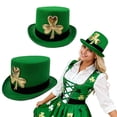 thumbnail image 1 of JIKNTTR Women's Green Top Hat St. Patrick's Day Casual Style Top Hats Green Hair Accessory For Holidays And Themed Parties Fashion Hats, 1 of 9