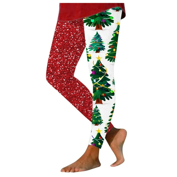 JIKNTTR Women's Lined Leggings Christmas Leggings For Women Cute Print Workout Pants Tights Soft Stretchy Leggings Fashion Holiday Leggings
