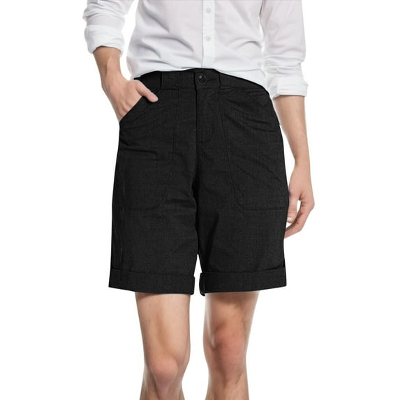 JIKNTTR Women's Mid-Rise Shorts Fashion Casual Comfy Summer Shorts Drawstring Elastic Waist Pockets Beach Pants Shorts for Summer Casual Dailywear