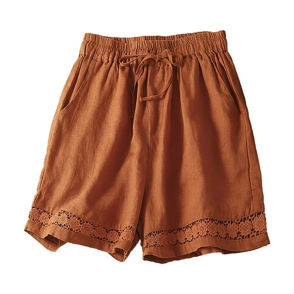 JIKNTTR Women's Relax Fit Shorts Loose Casual Cotton Elastic Wide Leg Pants Shorts Casual Baggy Trendy Short Pants