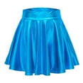 thumbnail image 1 of JIKNTTR Women's Shiny Flared Pleated Mini Skater Skirt Fashion Casual Pleated A-Line Women's Skirt Mini Shiny Skirt Beach Cover Up Skirt, 1 of 5