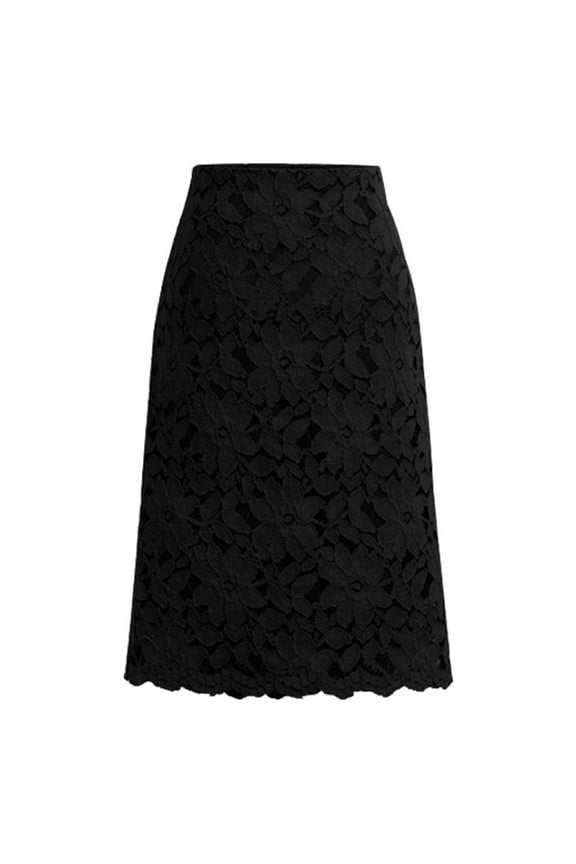 Women's Summer Cute High Waist Ruffle Skirt Lace Skirt A-Line Hollow Out Fitness Skirt Knee Length Plus Size Skirt Bohemian Floral Beach Skirts