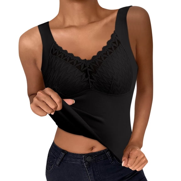 JIKNTTR Women's Thermal Underwear Tank Tops Lined Base Layer Cold Weather Winter Thermal Undershirts Comfy Bottoming Shirt Soft Base Layer Tops