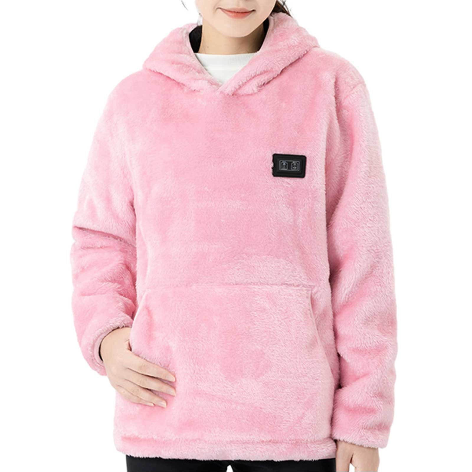 JIKNTTR Women's Winter Parka Coat Quilted Jackets Coral Fleece Heated