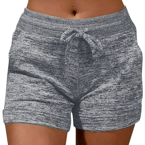 JIKNTTR Womens Athletic Shorts Fashion Casual Solid Color Sports Pocke Drawstring With Soft Activewear Comfy Loose Yoga Shorts Stretchy Denim Jeans Shorts