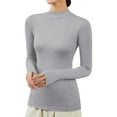 thumbnail image 1 of JIKNTTR Women Fashion Thermal Underwear Long Sleeve Tight Slim Pullover Undershirt Turtleneck Elegant Casual Winter Warm Plush Lined Base Layer Soft Thicken Plush Tops, 1 of 7