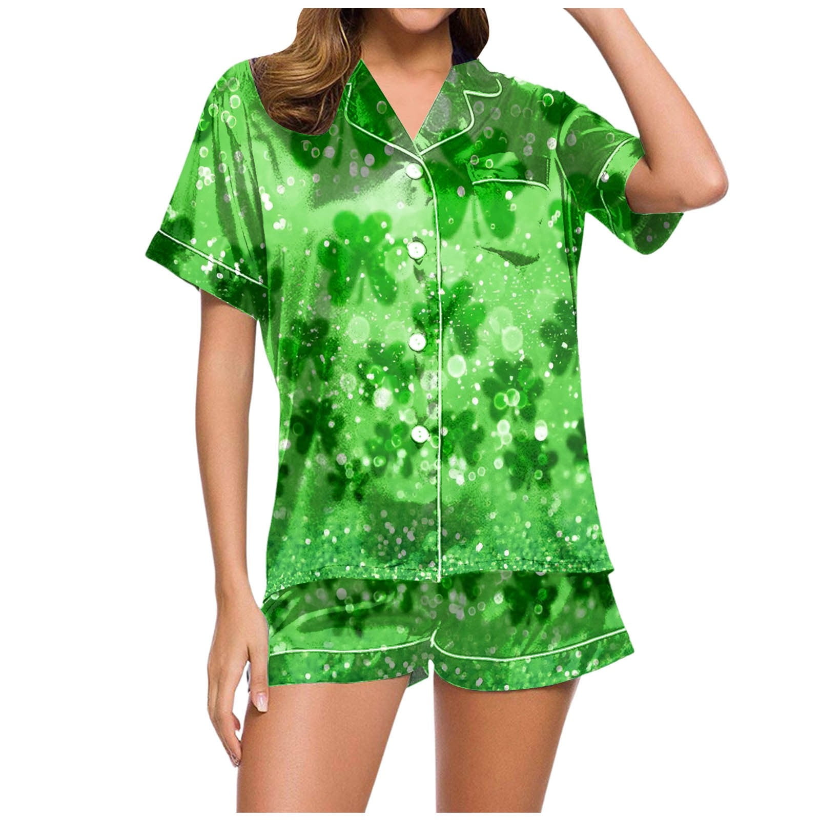 SAFERIDO 2025 Fashion soft and comfortable satin sexy underwear long-sleeved shorts nightgown three-piece set New women's loungewear