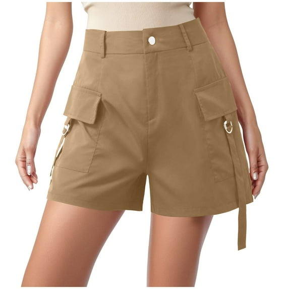 JIKNTTR Womens Running Shorts Street Fashion Pressed Pleated Shorts Internet Fashion Trend Pocket Cargo Hot Pants Comfy Casual Summer Athletic Shorts