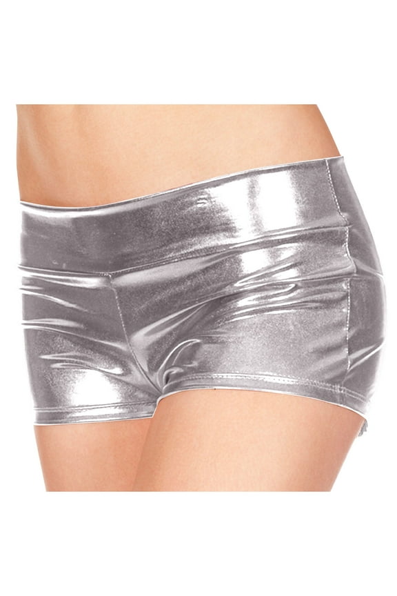 Womens Sweat Shorts Metallic Rave Booty Dance Shorts Imitation Light Women Short Underwear Fashion Trendy Shorts
