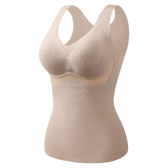 JIKNTTR Womens Thermal Underwear Vest With Pad And Thicken Fit Seamless Thermal Underwear Vest Thermal Underwear Shirts