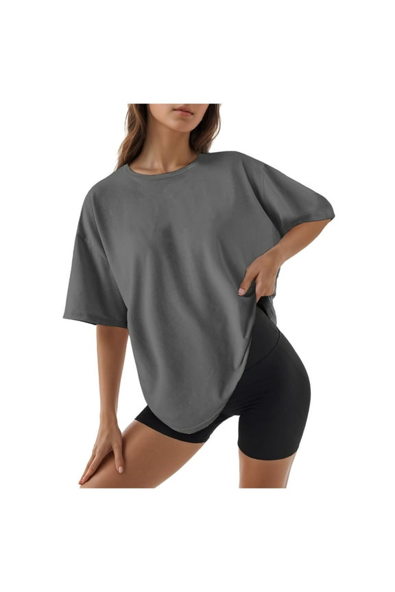 Womens Tops Sports Casual Blouses Crew Neck Fitted Shirt Basic Tops Short Sleeves Summer T Shirt Tops Classic Tees Soft Tops Tees Versatile Dailywear