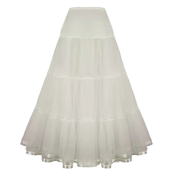 JIKNTTR Womens Tulle Skirt Women's Floor Length Wedding Petticoat Long Underskirt For Formal Evening Dresses Casual & Trendy Skirts