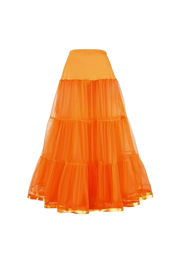 Womens Tulle Skirt Women's Floor Length Wedding Petticoat Long Underskirt For Formal Evening Dresses Flared Skater Skirts