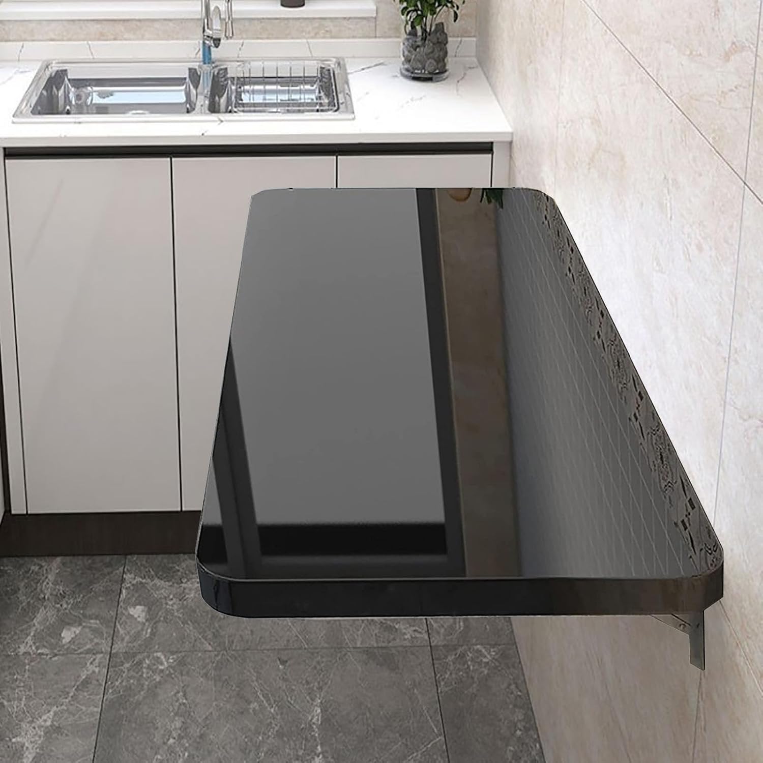 JIKUETWGTG Wall Mounted Fold Down Floating Desk for Small Spaces ...
