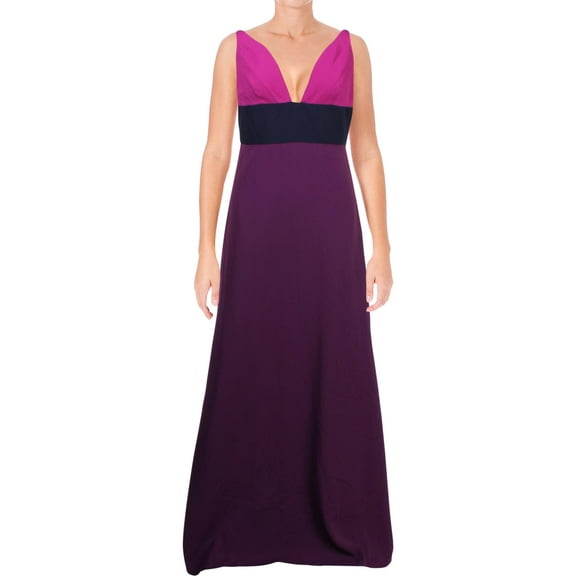 Jill Jill Stuart Womens Vneck Colorblock Dress Viola/Deep Violet/Deep Iris 10