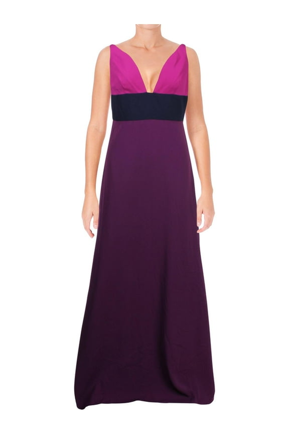 Womens Vneck Colorblock Dress Viola/Deep Violet/Deep Iris 10