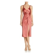 JILL STUART Womens Burgundy Sleeveless V Neck Midi Tulip Party Dress Size: 4