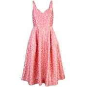 JILL STUART Womens Light Pink Zippered Floral Sleeveless V Neck Short Party Fit + Flare Dress 0
