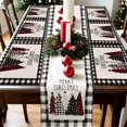 thumbnail image 1 of JILhome 7 Pcs Christmas Table Runner and Placemats Set, Buffalo Plaid Xmas Tree Pattern 71" × 13" Runner with 18" × 12" Placemats, Christmas Tablecloths for Holiday Xmas Kitchen Decor, 1 of 1