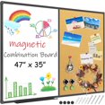 thumbnail image 1 of JILhome Magnetic White Board and Bulletin Board Combo,47" x 35" Dry Erase Board & Cork Board, Whiteboard Felt Combination Board for Wall, Home, Office, Black Aluminum Frame, 1 of 7