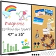 thumbnail image 1 of JILhome Magnetic White Board and Bulletin Board Combo,47" x 35" Dry Erase Board & Cork Board, Whiteboard Felt Combination Board for Wall, Home, Office, Black Aluminum Frame, 1 of 7