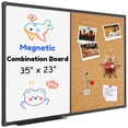 thumbnail image 1 of JILhome Magnetic White Board and Cork Board Combo,35" x 23" Dry Erase Board Bulletin Combination Board, Whiteboard & Felt Board for Wall, Home, Office, Black Aluminum Frame, 1 of 7