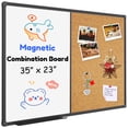 thumbnail image 1 of JILhome Magnetic White Board and Cork Board Combo,35" x 23" Dry Erase Board Bulletin Combination Board, Whiteboard & Felt Board for Wall, Home, Office, Black Aluminum Frame, 1 of 7
