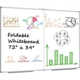 thumbnail image 1 of JILhome 72" x 39" Foldable White Board, 6' x 3' Magnetic Dry Erase Board, Large Marker Board with Marker Tray for Office, Home, School, Kitchen, Silver Aluminum Frame, 1 of 7