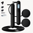 thumbnail image 1 of JILhome Weighted Jump Rope, 9.8 FT Adjustable Skipping Rope with Counter, Cordless Jump Rope with Large Cordless Ball for Gym, Fat Burning, Home Workout Equipment, Women, Men, Black, 1 of 8