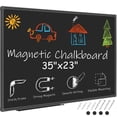 thumbnail image 1 of JILhome Magnetic Chalk Board, 35" x 23" Black Dry Erase Board, 3'x2' Blackboard for School, Office, Home, Bar, Restaurant Menu, Black Aluminium Frame, 1 of 8