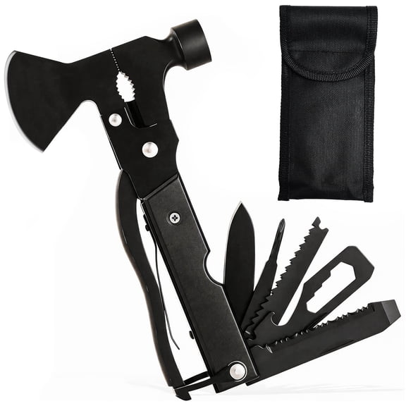 JILhome Fathers Day Gifts, Camping Essentials Hammer, 12 in 1 Multitool Hammer, Multi Tool with Axe, Hammer, Pliers, Saw, Screwdrivers for Camping Hiking, Fathers Day Gifts for Men, Dad, Him