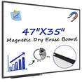 thumbnail image 1 of JILhome 47" x 35" White Board, 4'x3' Magentic Dry Erase Board, Marker Board with Long Pen Tray for Home, School, Office, Kitchen, Black Aluminium Frame, 1 of 7